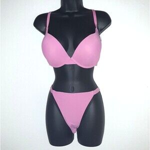 Youmita 36C Wild Orchid Push Up Bra and Large Seamless Hi-Leg Panty NWT